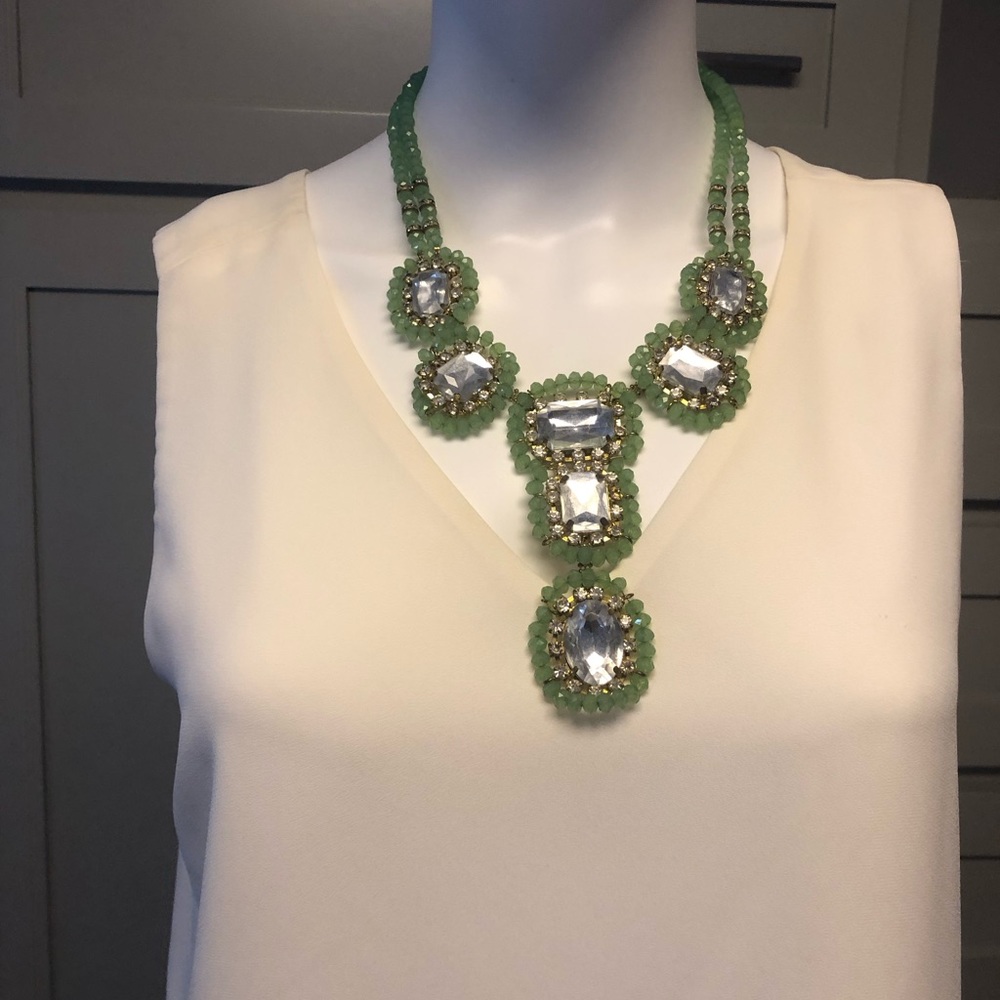 Anthropologie green beaded necklace